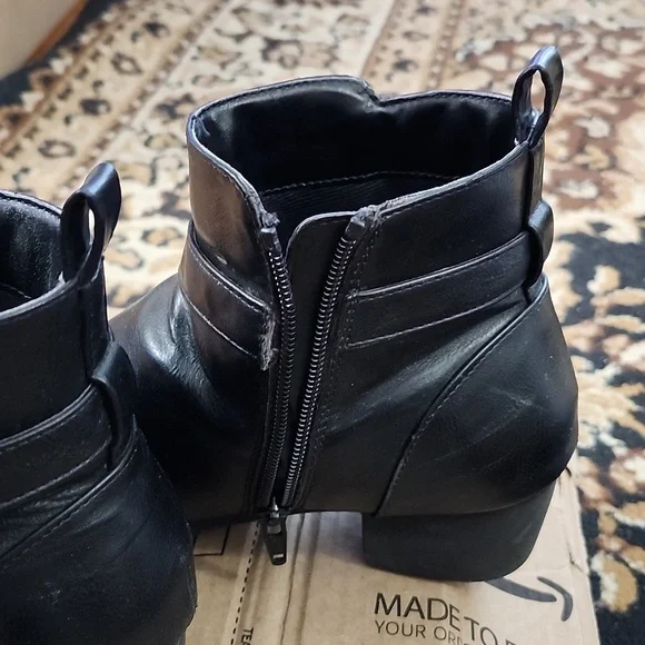 Place Big Girl's Faux Leather Heeled Boots; Size: 6Y, Color: Black - Picture 8 of 16